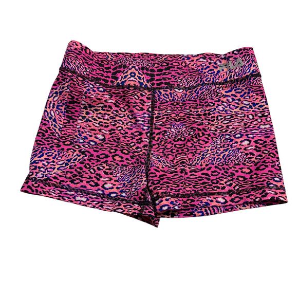 Fila pink animal print biker shorts fitted stretchy sz S - Picture 1 of 9